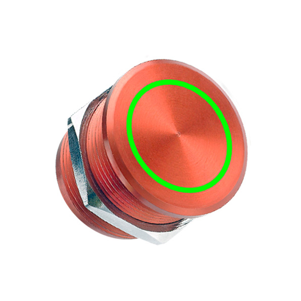 Basic Piezo Switch BPS Red Green Illumination Red Anodized